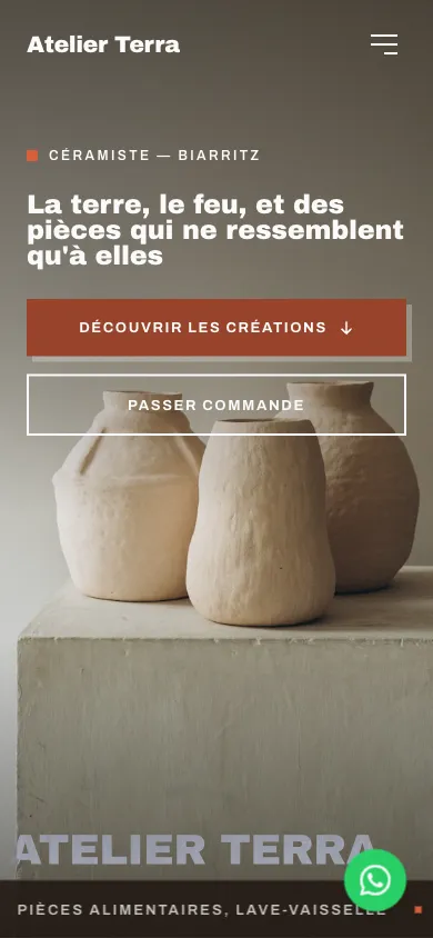 Le même site sur un téléphone