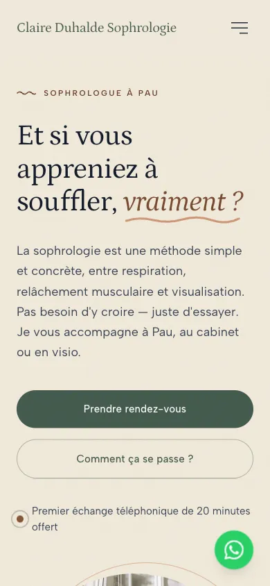 Le même site sur un téléphone