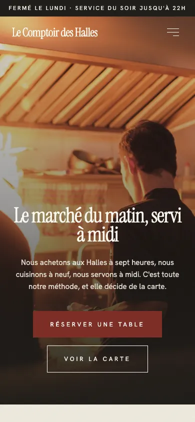 Le même site sur un téléphone